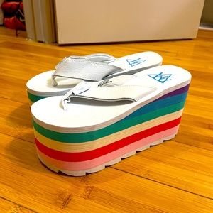 YRU Rainbow platforms Never worn outside!